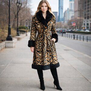 Vintage Irving Posluns Faux Fur + Real sheep fur Trim Penny Lane Coat S/M